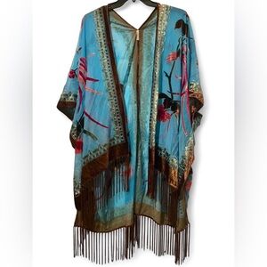 Jayley Floral Kimono with Fringe